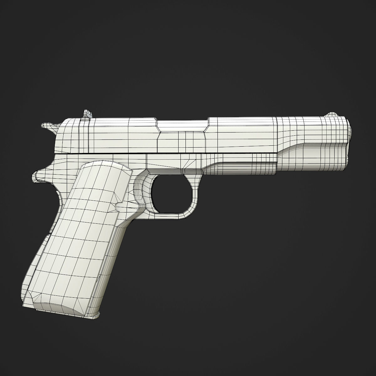 Colt M1911A1 Pistol  Low-poly 3D model_88