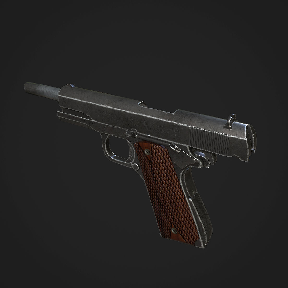 Colt M1911A1 Pistol  Low-poly 3D model_32