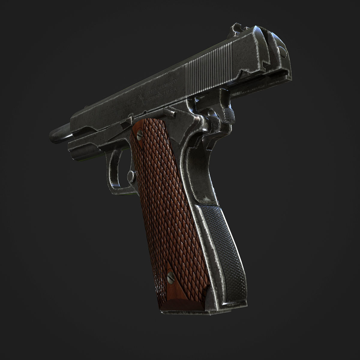 Colt M1911A1 Pistol  Low-poly 3D model_36