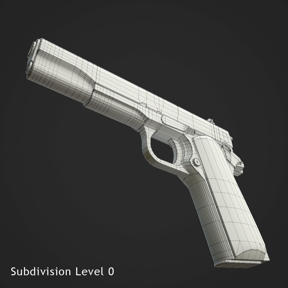 Colt M1911A1 Pistol  Low-poly 3D model_85
