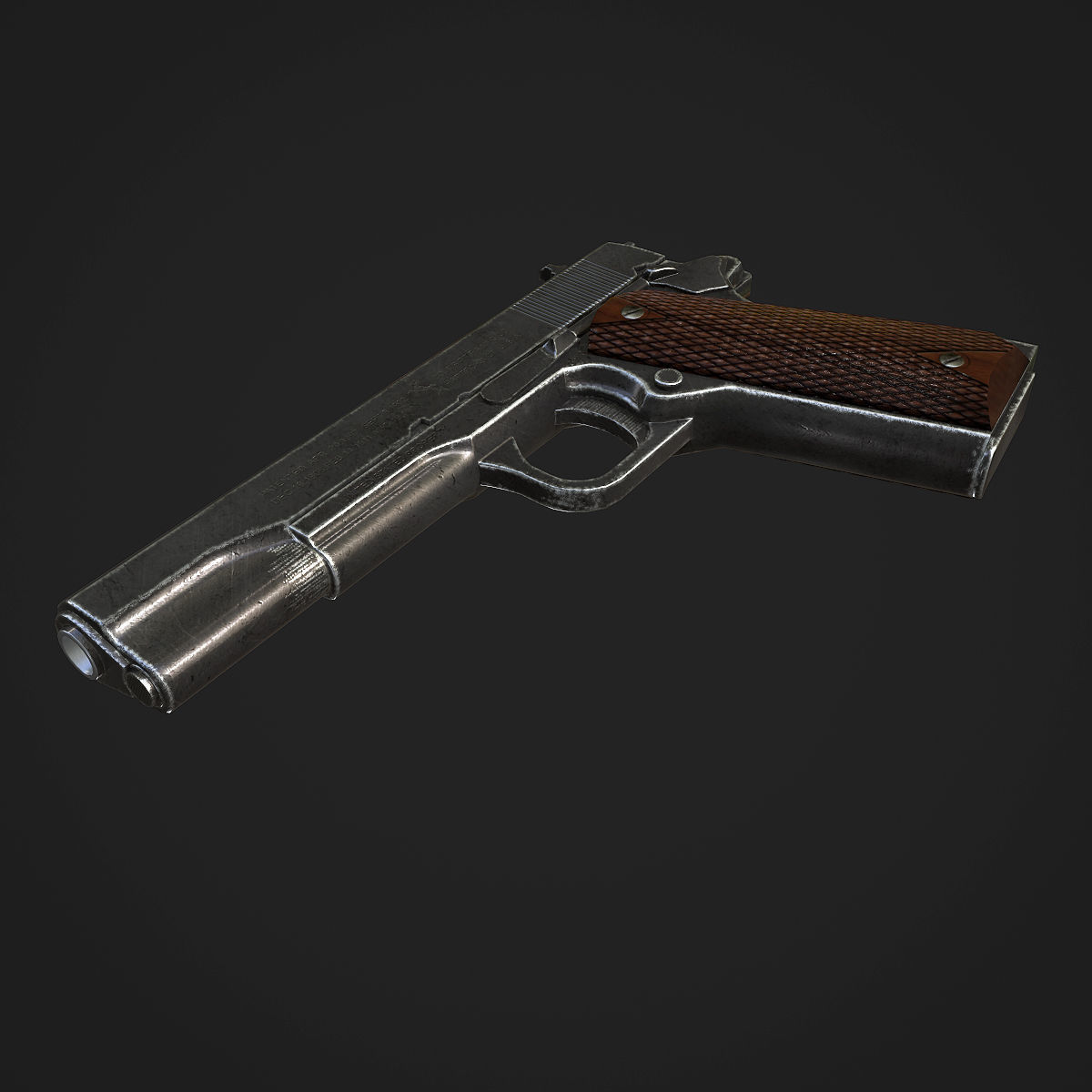 Colt M1911A1 Pistol  Low-poly 3D model_20