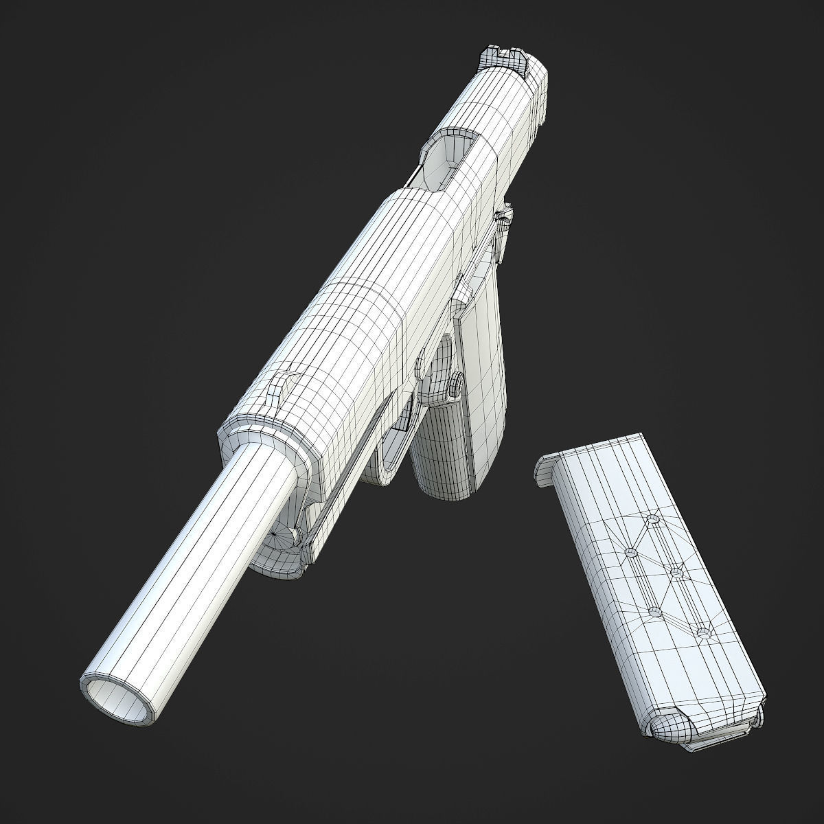 Colt M1911A1 Pistol  Low-poly 3D model_109