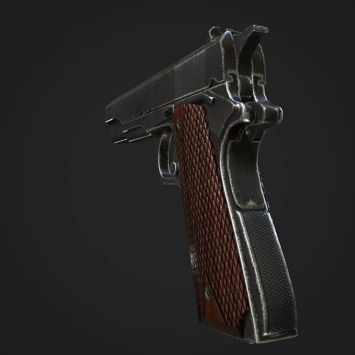 Colt M1911A1 Pistol  Low-poly 3D model_13