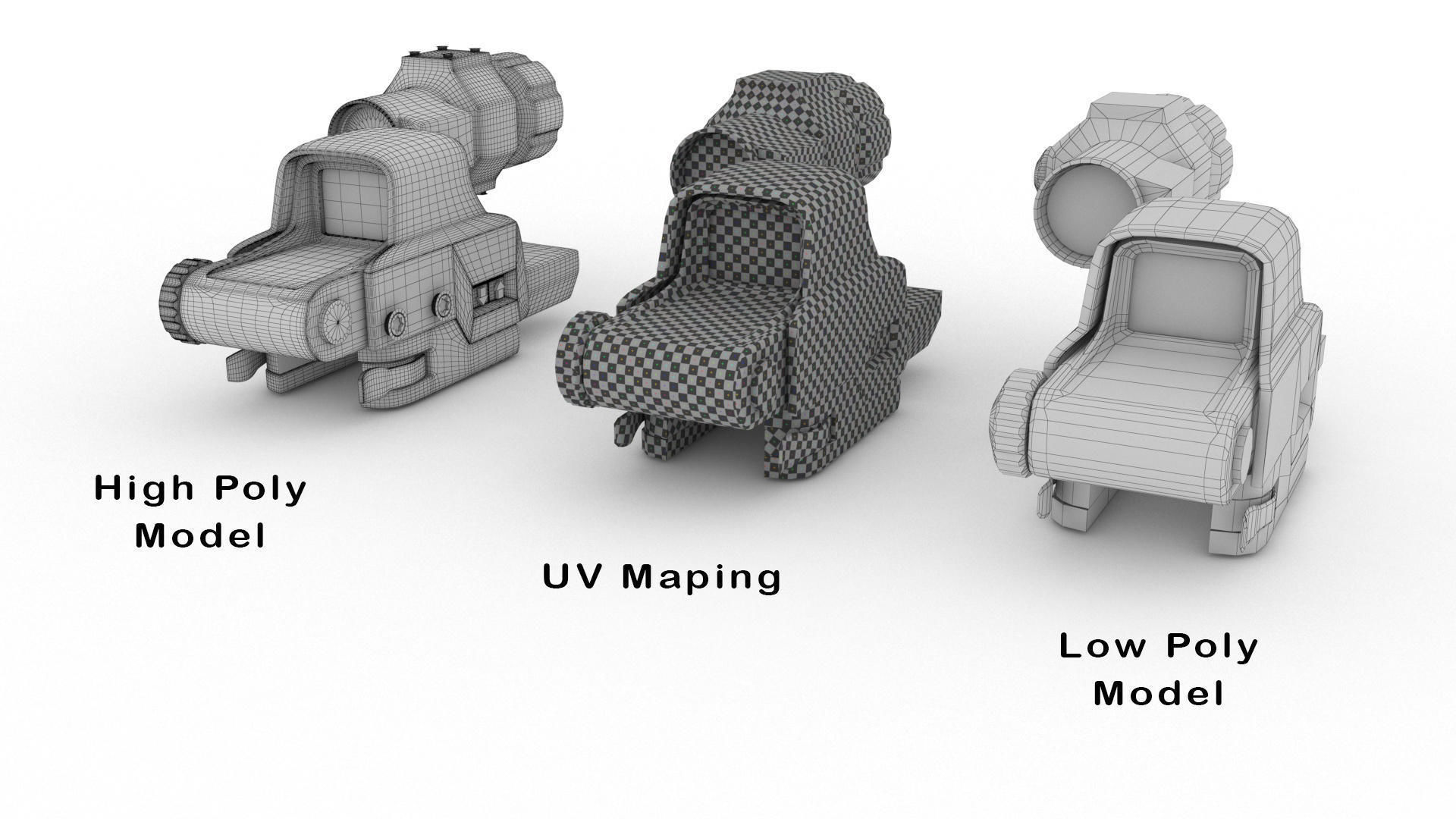 Game EOTech Holographic Low-poly 3D model_2