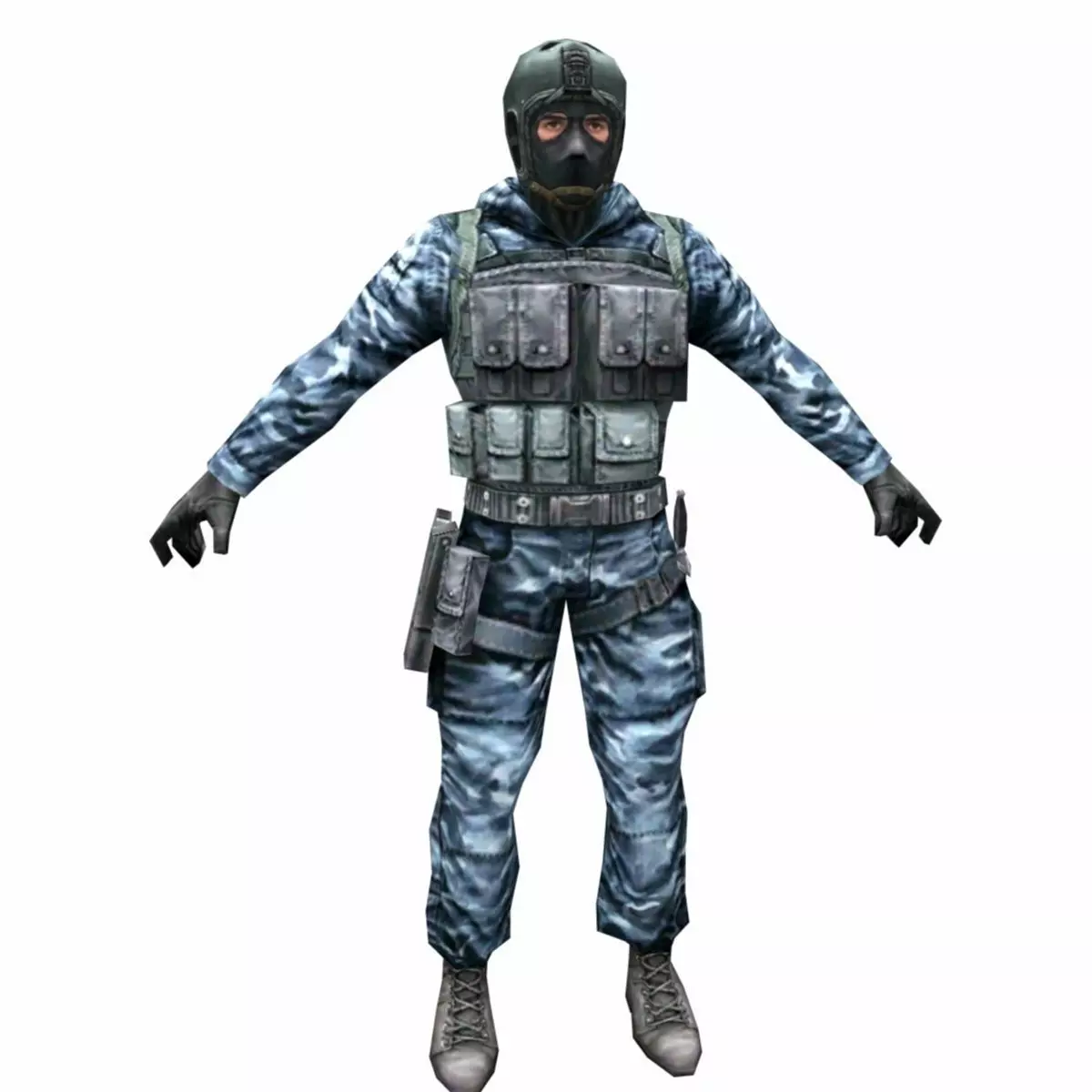 R5 Face mask Army Soldier Low-poly 3D model_0