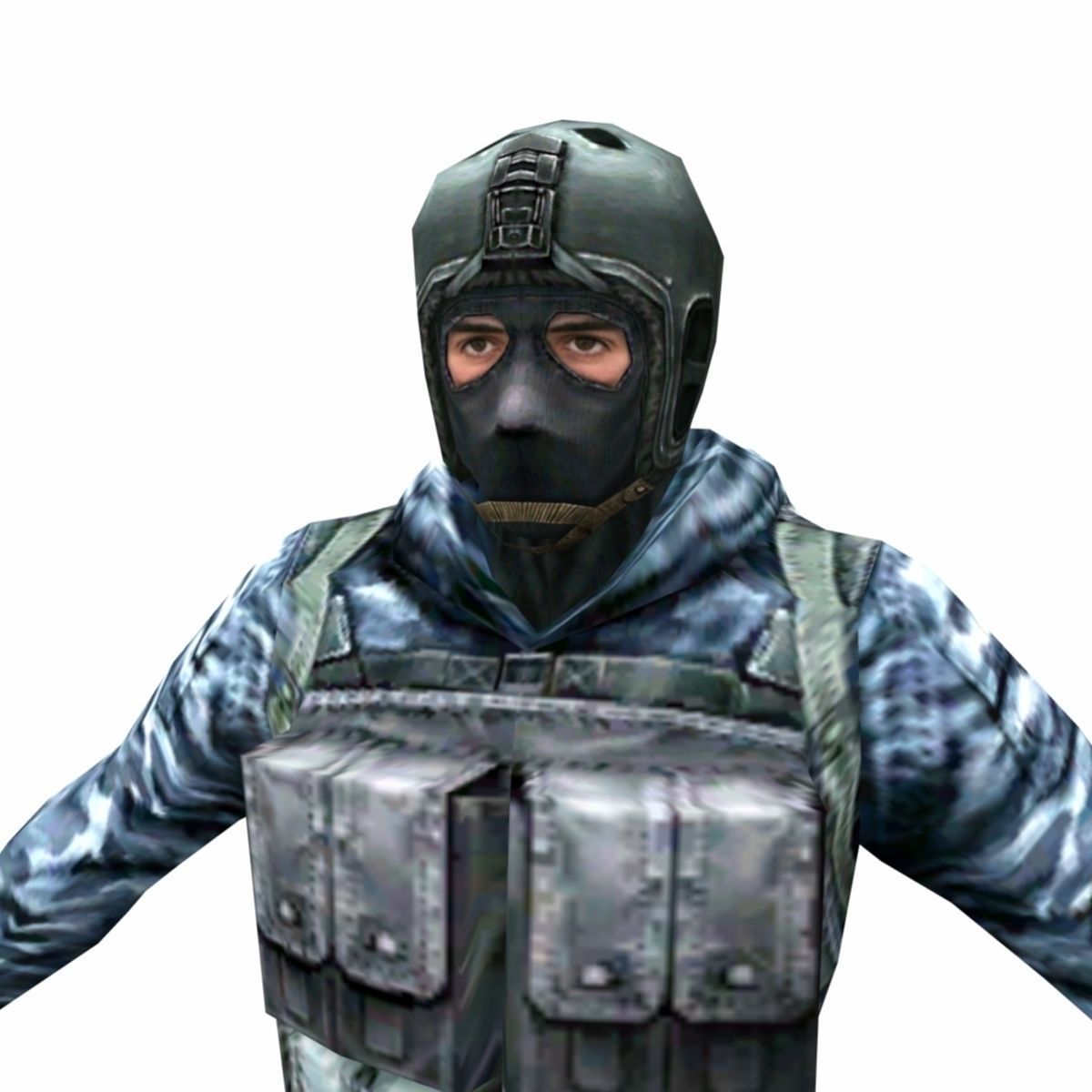 R5 Face mask Army Soldier Low-poly 3D model_4