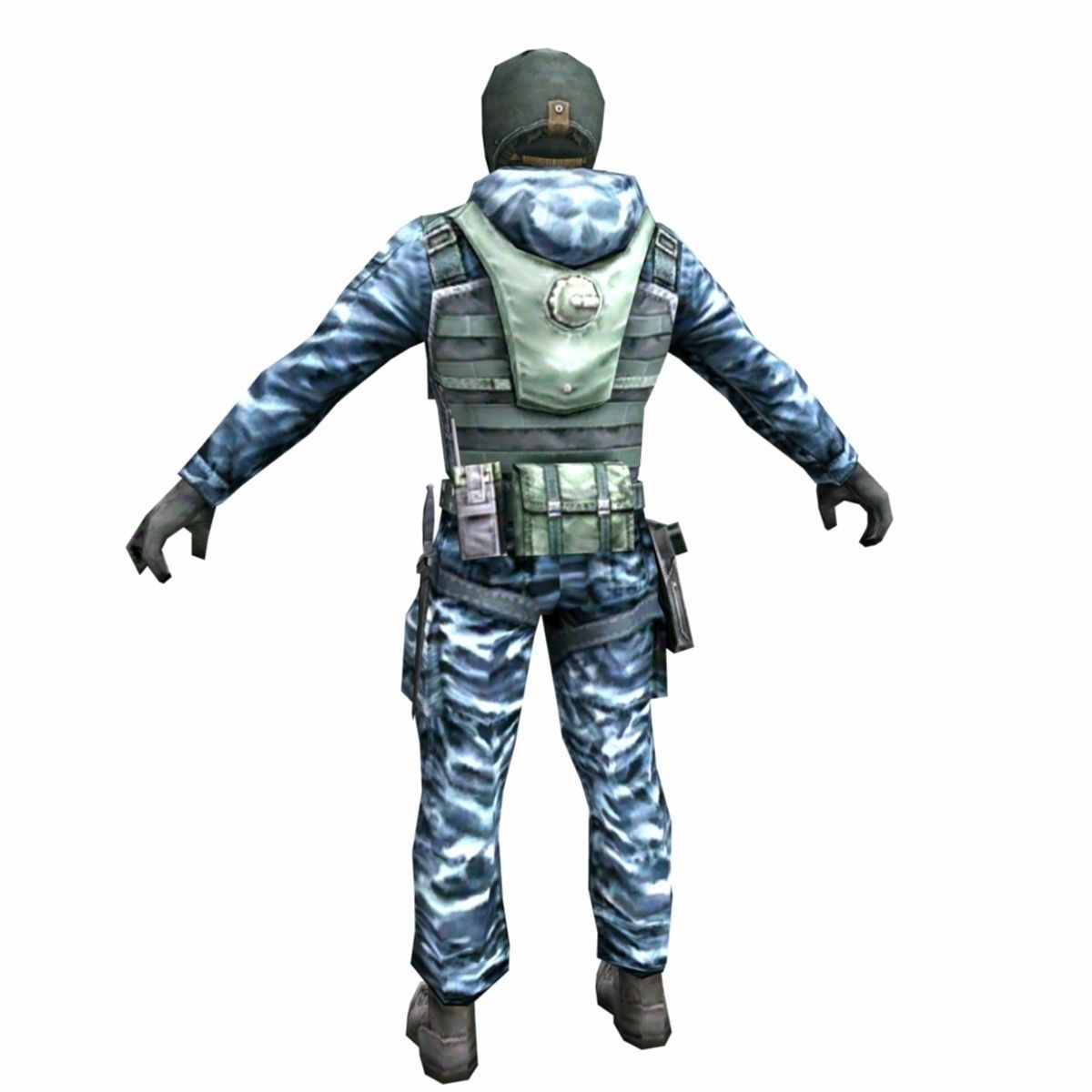 R5 Face mask Army Soldier Low-poly 3D model_6