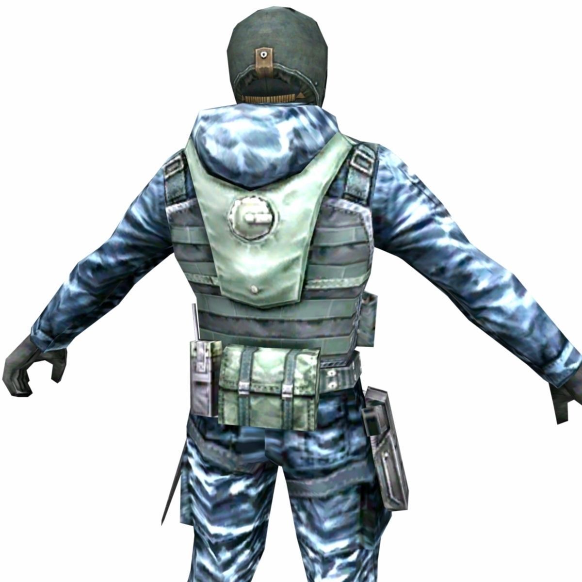 R5 Face mask Army Soldier Low-poly 3D model_5