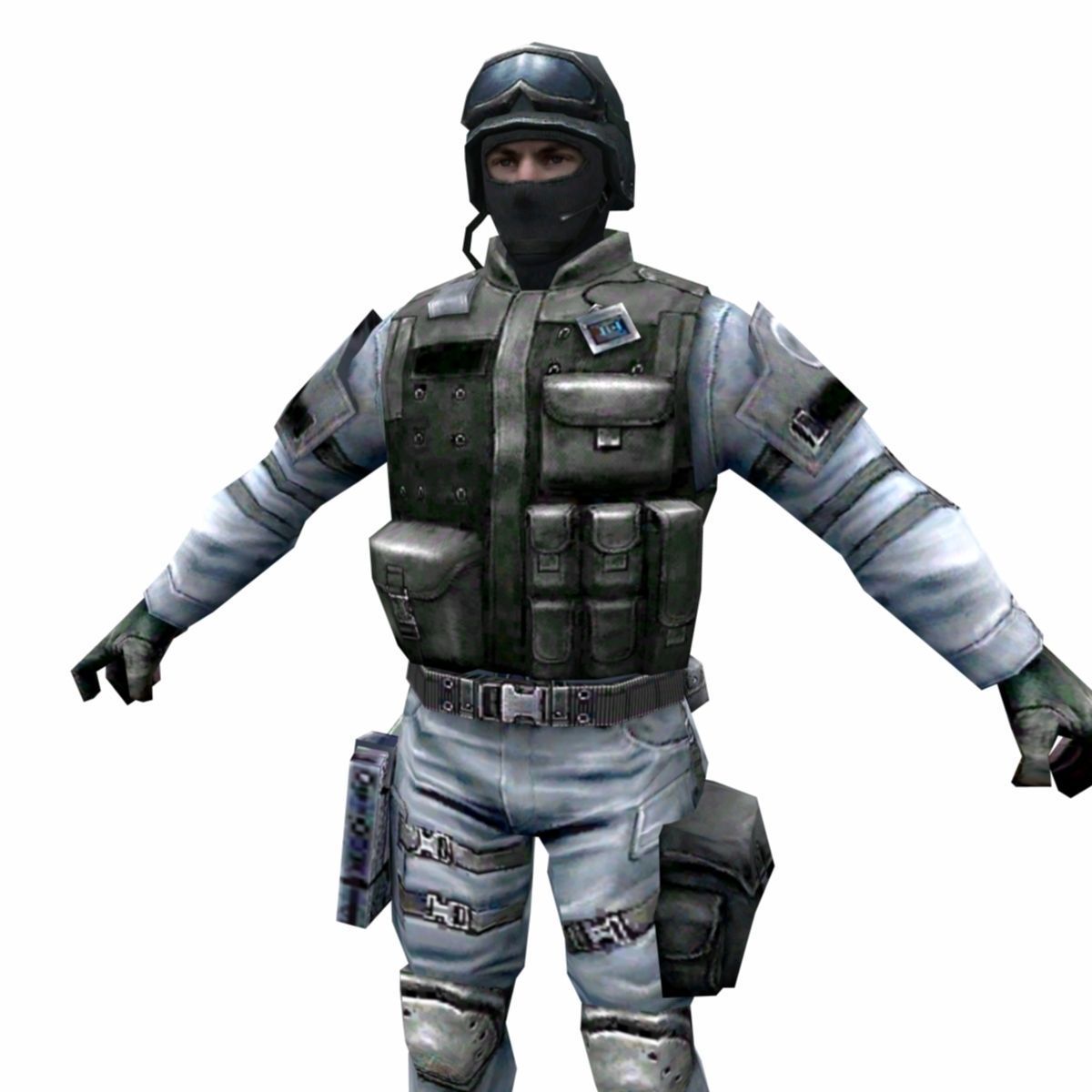 R6 Face mask Army Soldier Low-poly 3D model_1