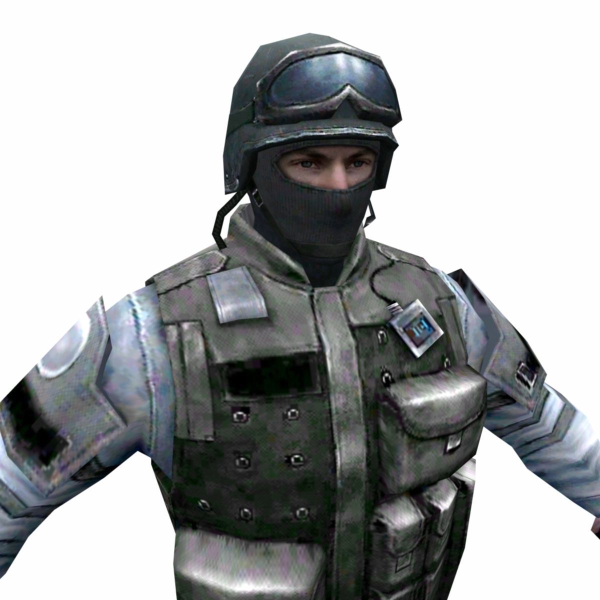 R6 Face mask Army Soldier Low-poly 3D model_5