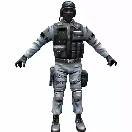 R6 Face mask Army Soldier Low-poly 3D model
