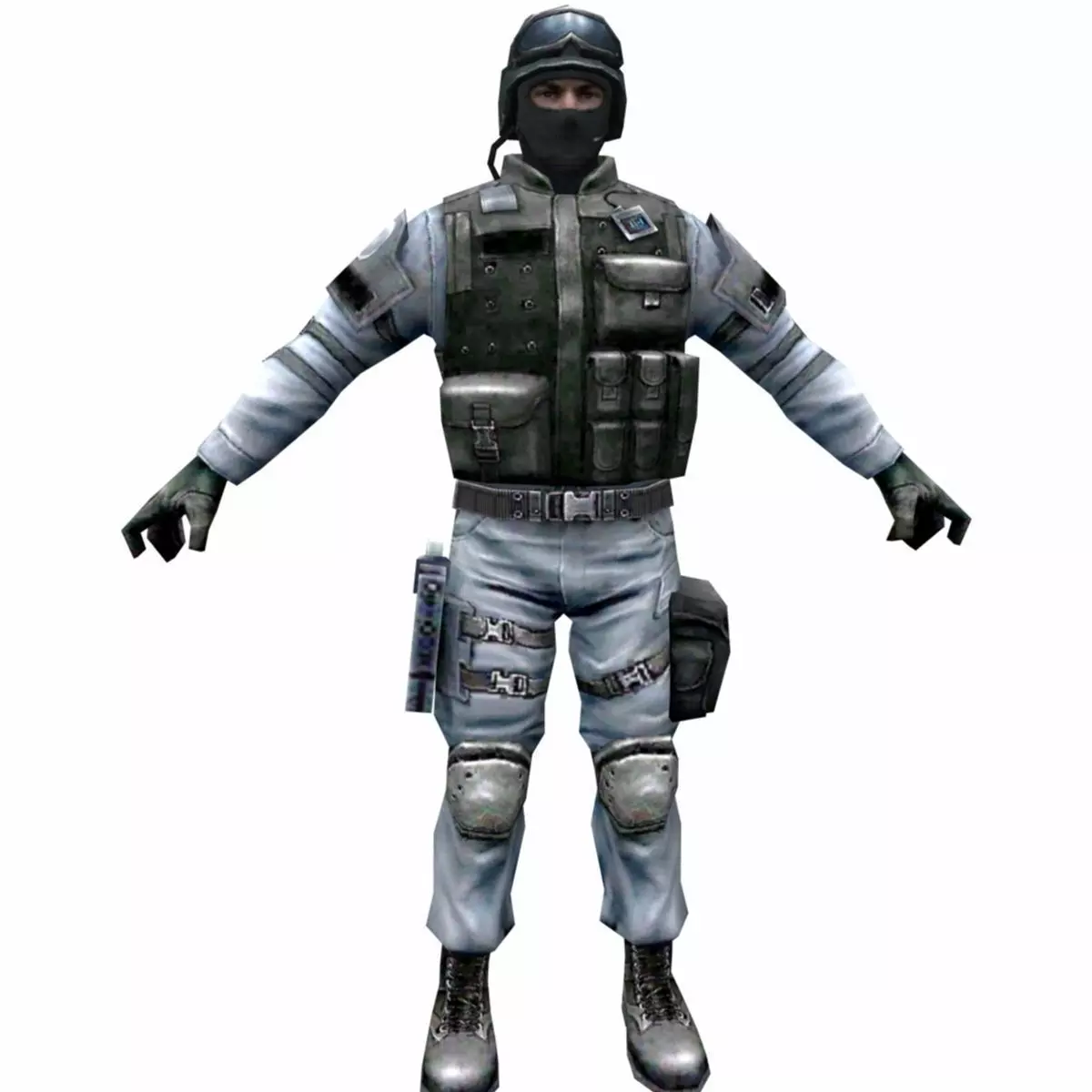 R6 Face mask Army Soldier Low-poly 3D model_0