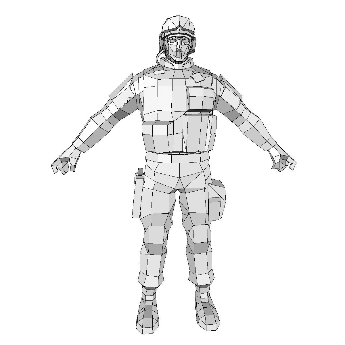 R6 Face mask Army Soldier Low-poly 3D model_8