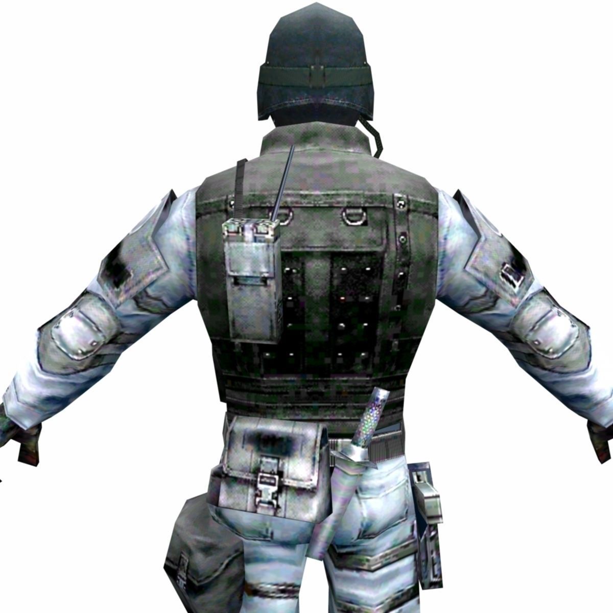 R6 Face mask Army Soldier Low-poly 3D model_7