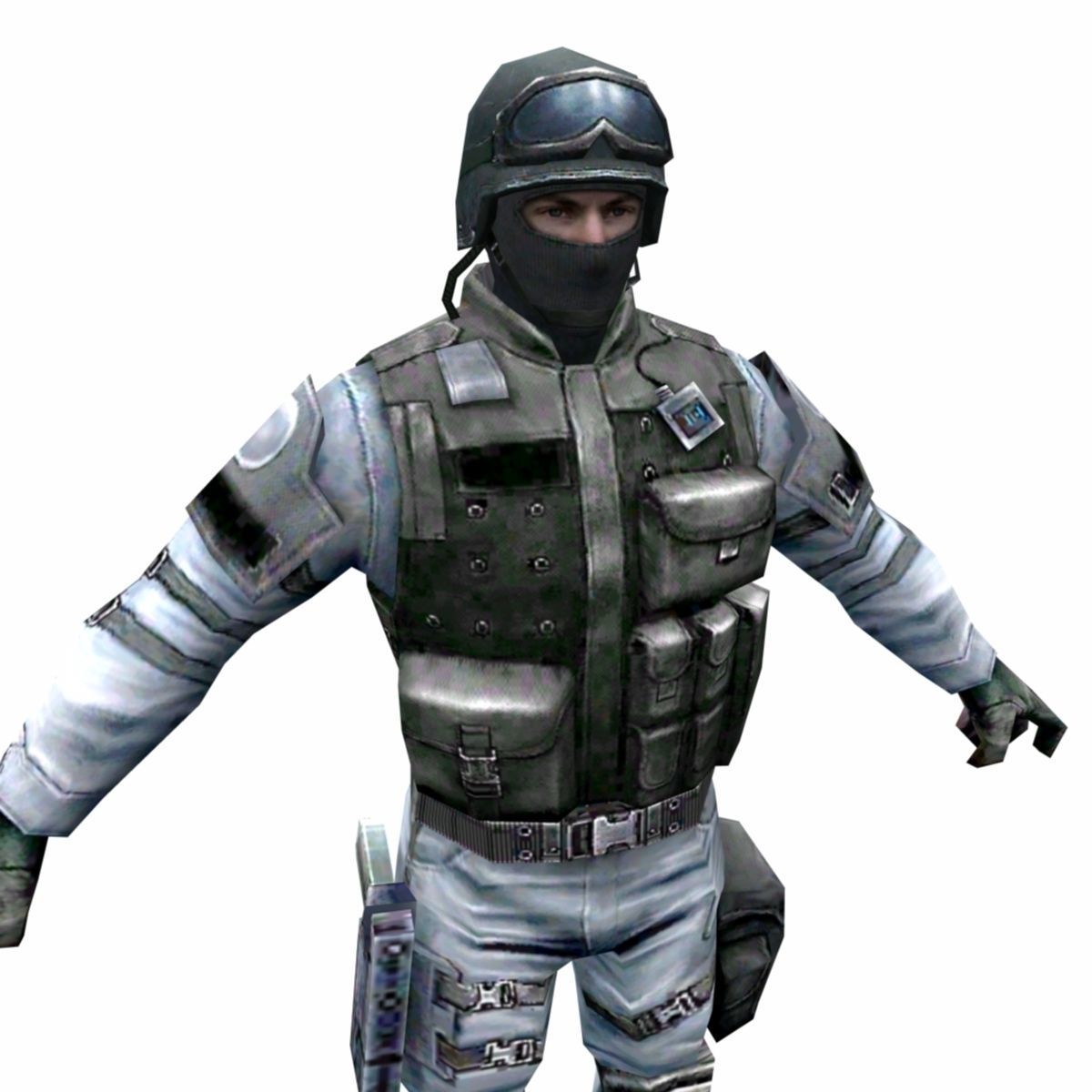 R6 Face mask Army Soldier Low-poly 3D model_2