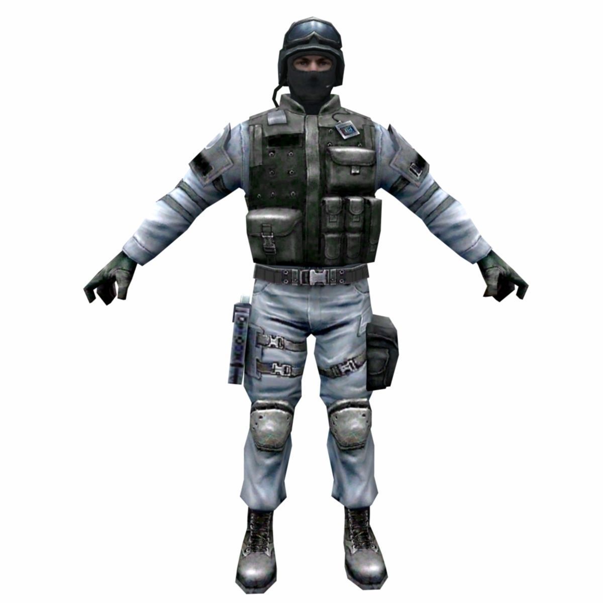 R6 Face mask Army Soldier Low-poly 3D model_4