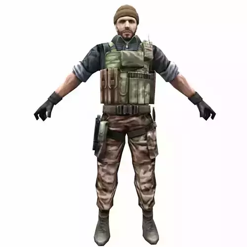 R7 Army Soldier Low-poly 3D model