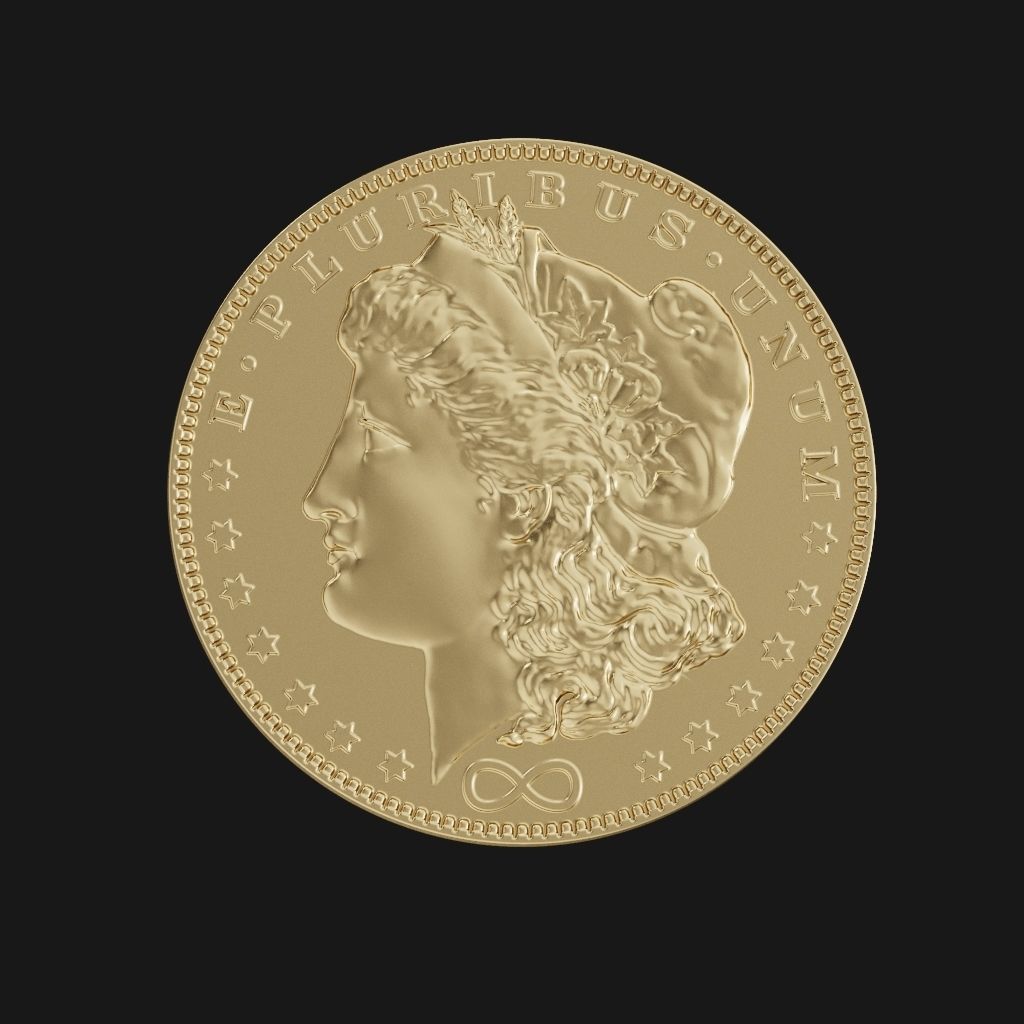One US dollar coin 3D print model_2