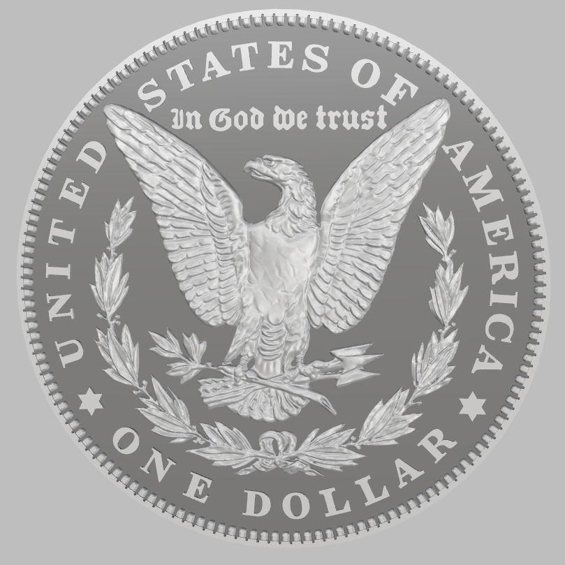 One US dollar coin 3D print model_5