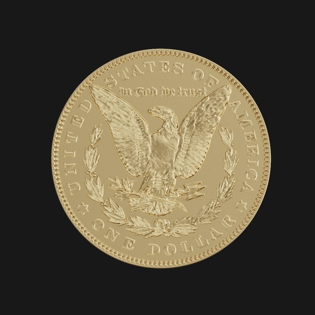One US dollar coin 3D print model_3