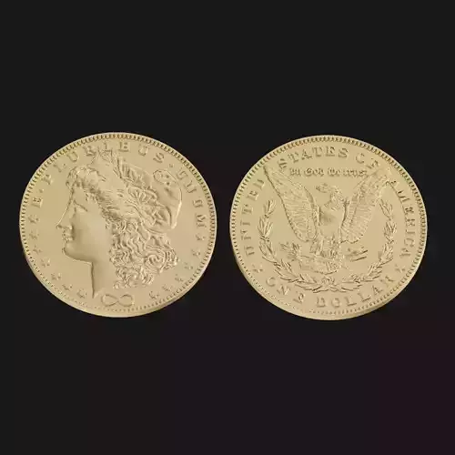 One US dollar coin 3D print model