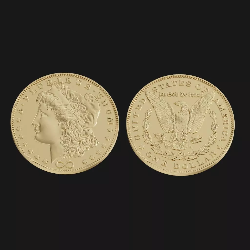 One US dollar coin 3D print model_0