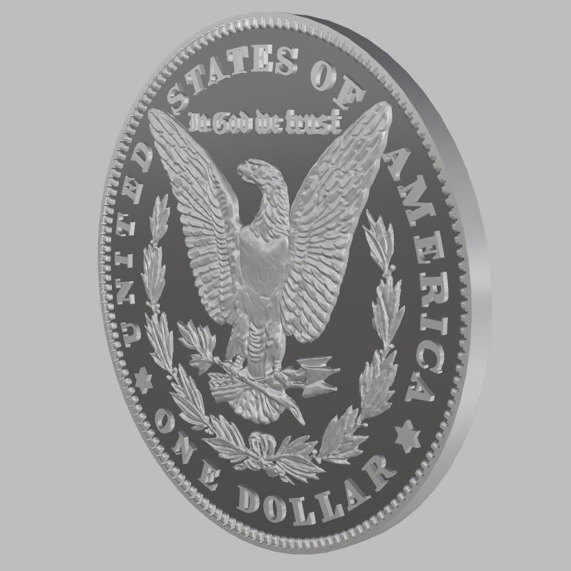 One US dollar coin 3D print model_6