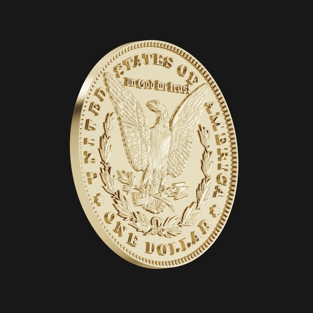 One US dollar coin 3D print model_4