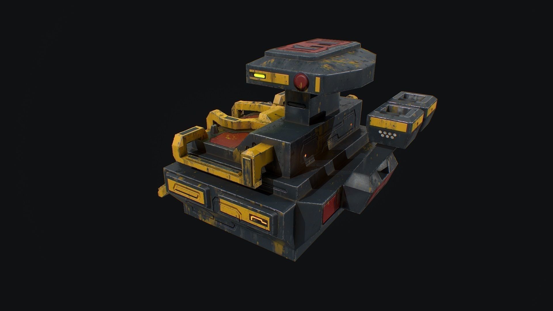Low poly sci fi barrack building asset Low-poly 3D model_3