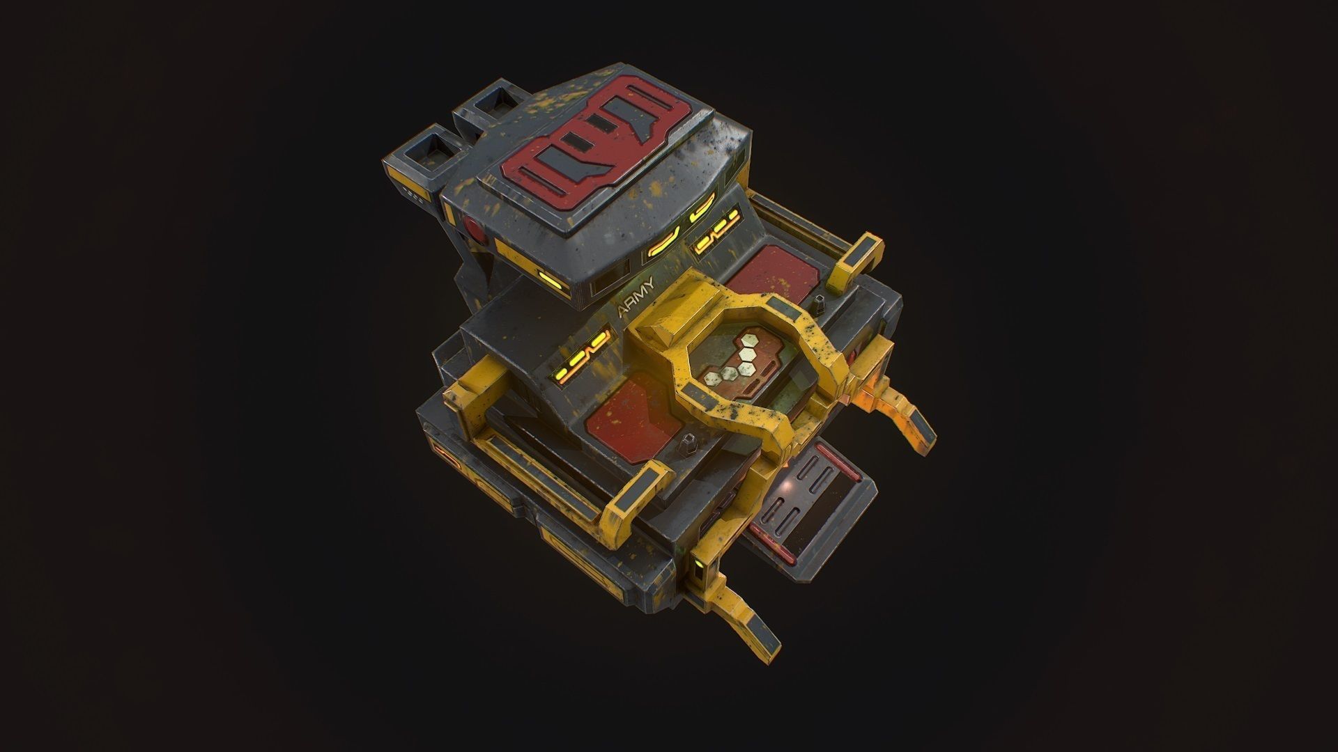 Low poly sci fi barrack building asset Low-poly 3D model_4