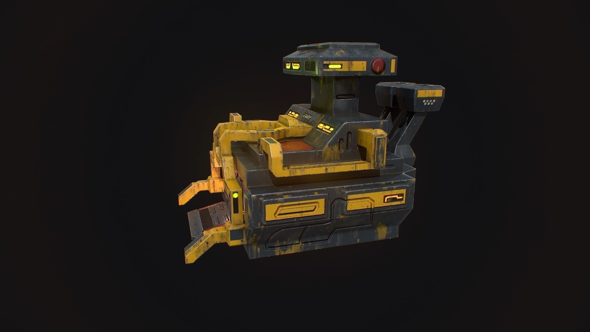 Low poly sci fi barrack building asset Low-poly 3D model_2