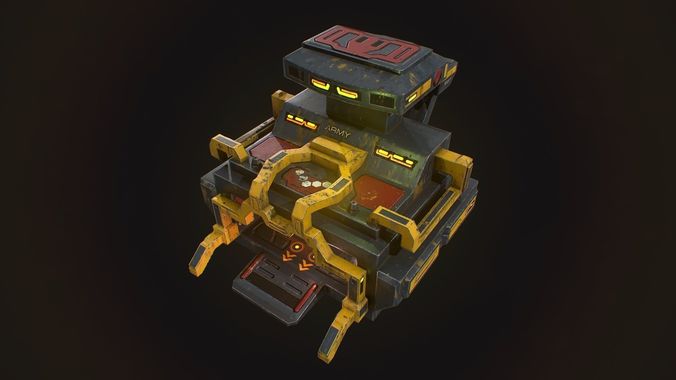 Low poly sci fi barrack building asset Low-poly 3D model