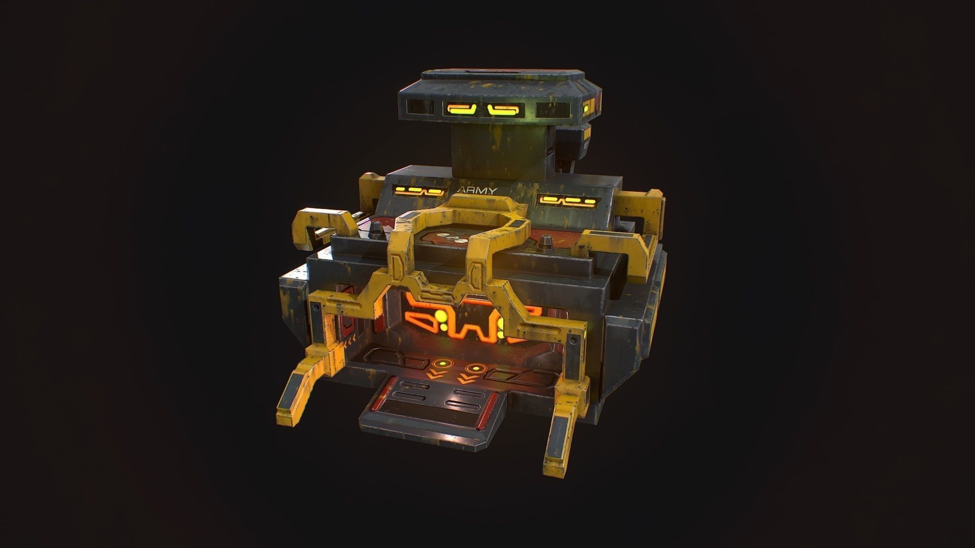 Low poly sci fi barrack building asset Low-poly 3D model_1