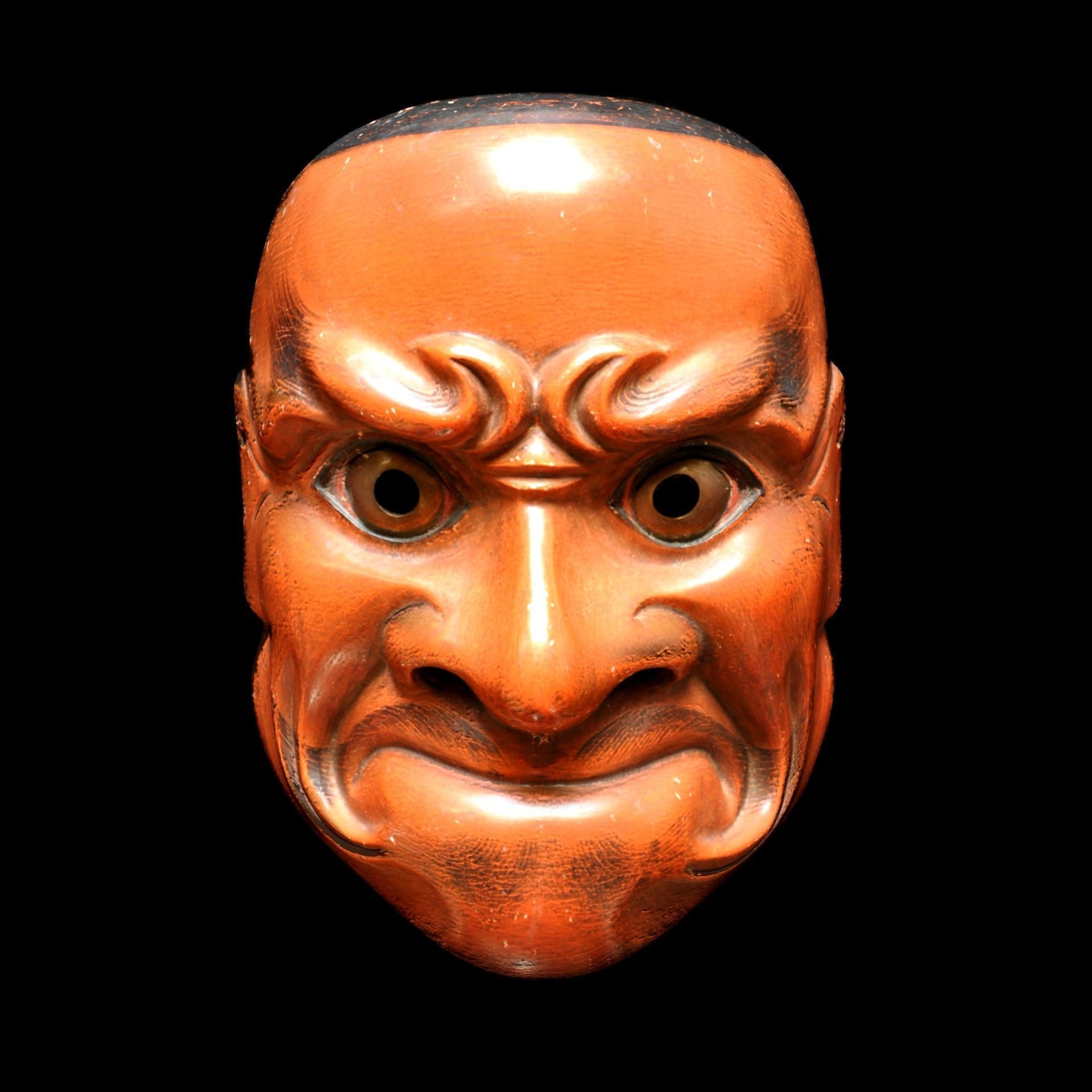 Kobeshimi Mask Noh Theatre Japanese Mythology Fantasy Art Cloth Low-poly 3D model_0