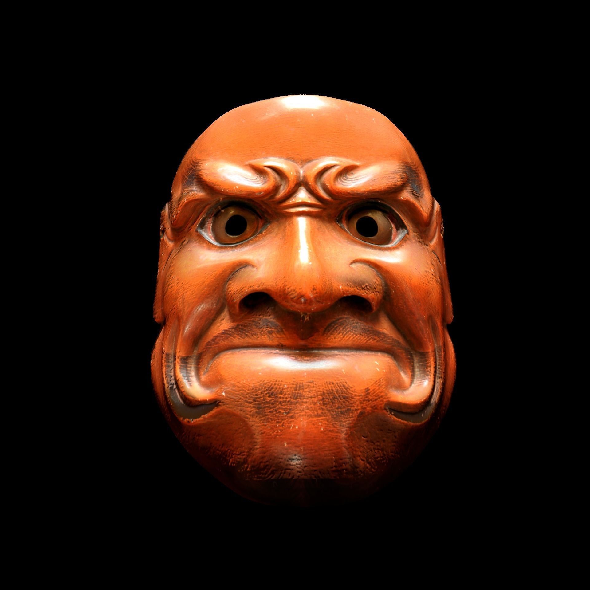 Kobeshimi Mask Noh Theatre Japanese Mythology Fantasy Art Cloth Low-poly 3D model_4