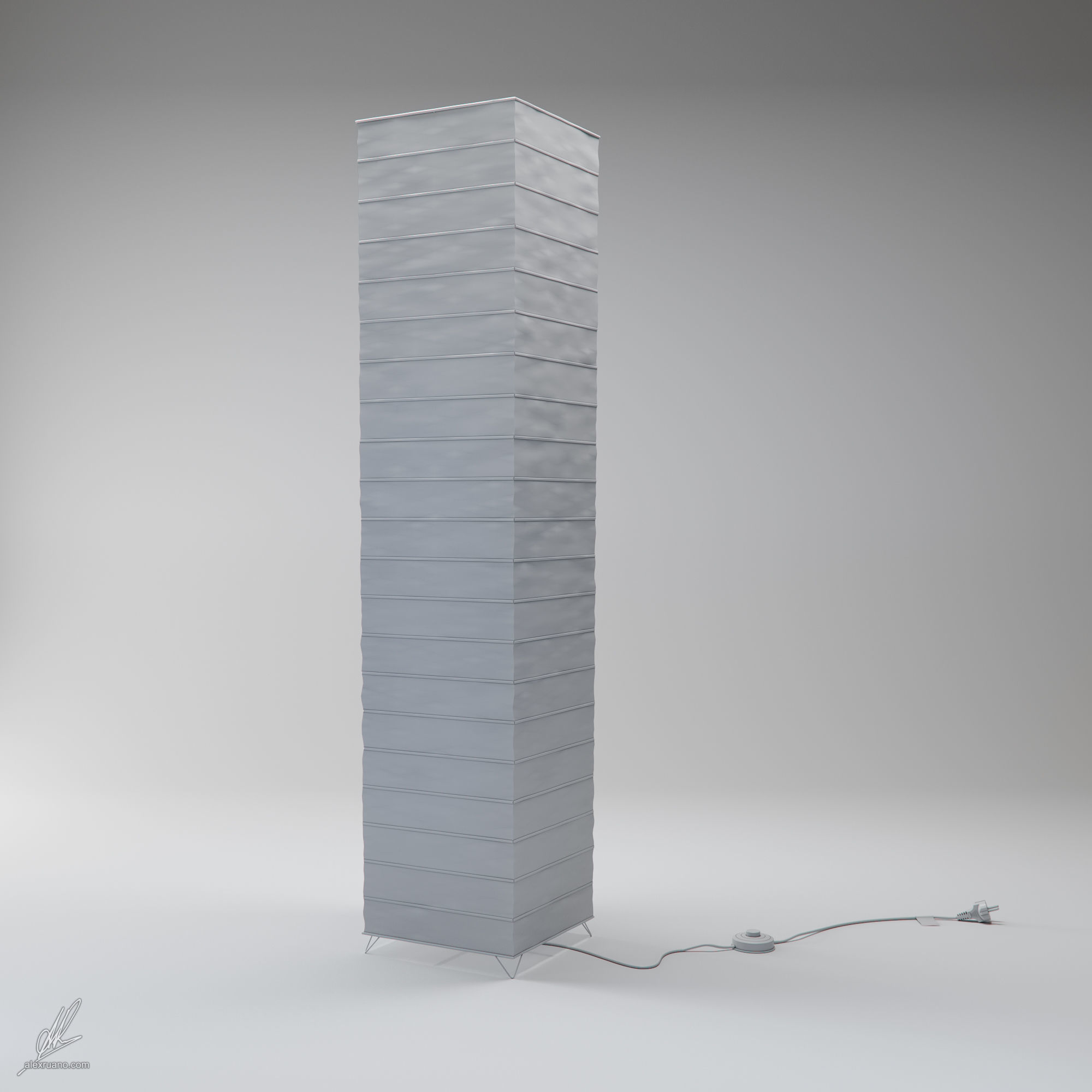 Paper Lamp 3D model_3