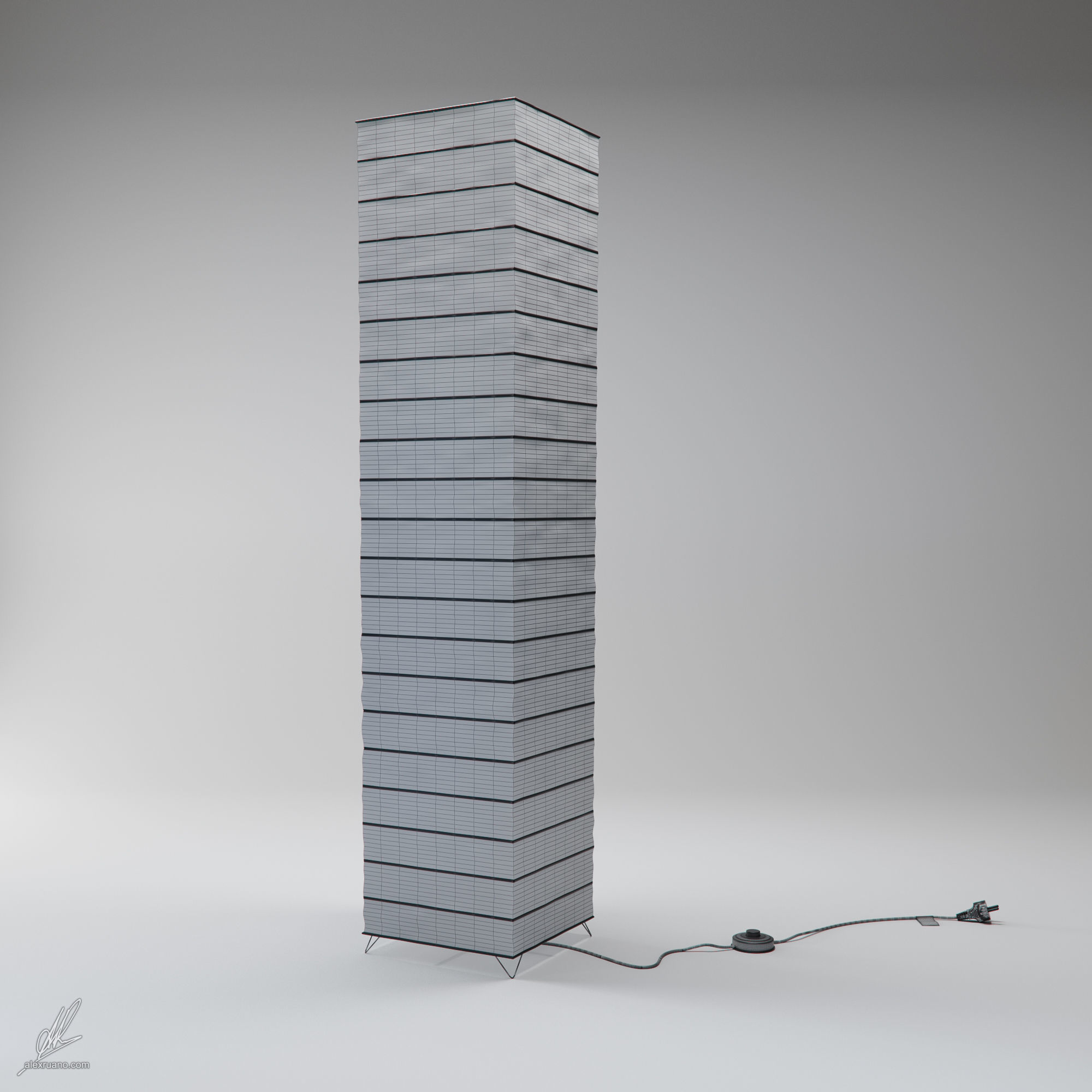 Paper Lamp 3D model_4
