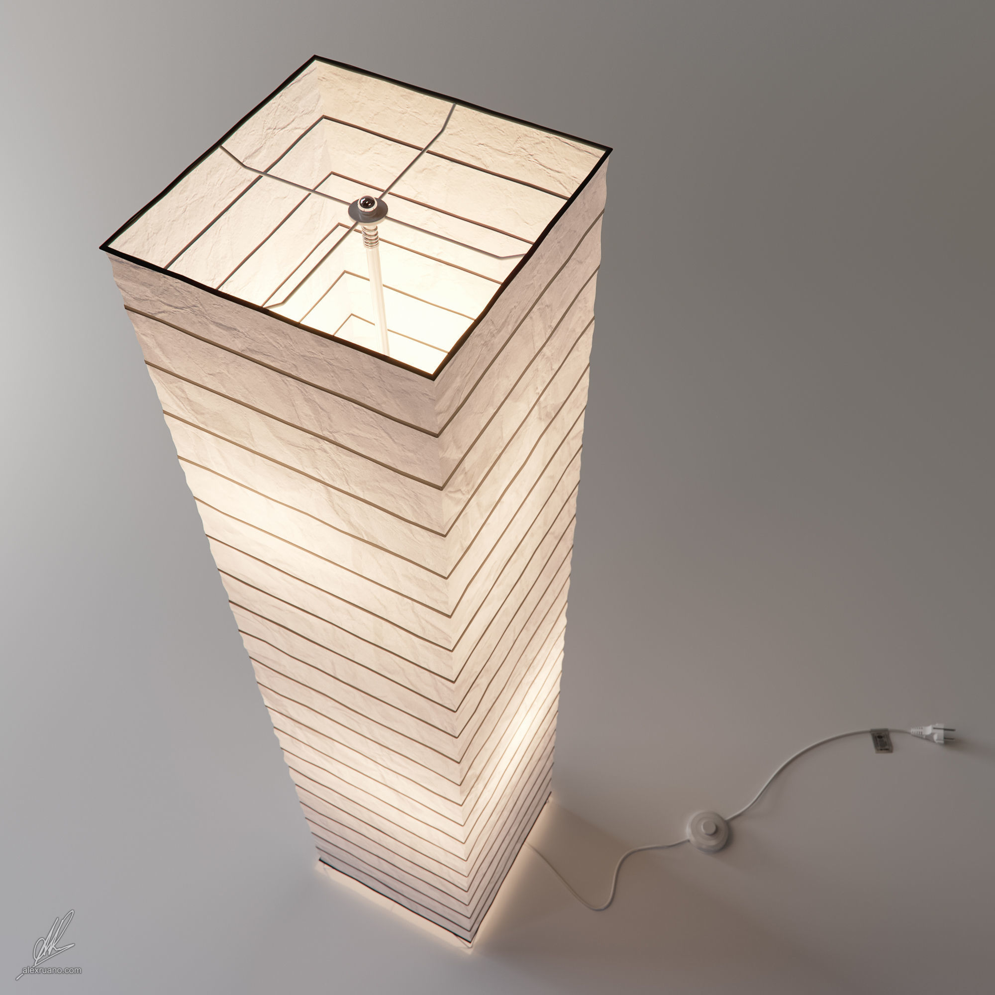 Paper Lamp 3D model_1