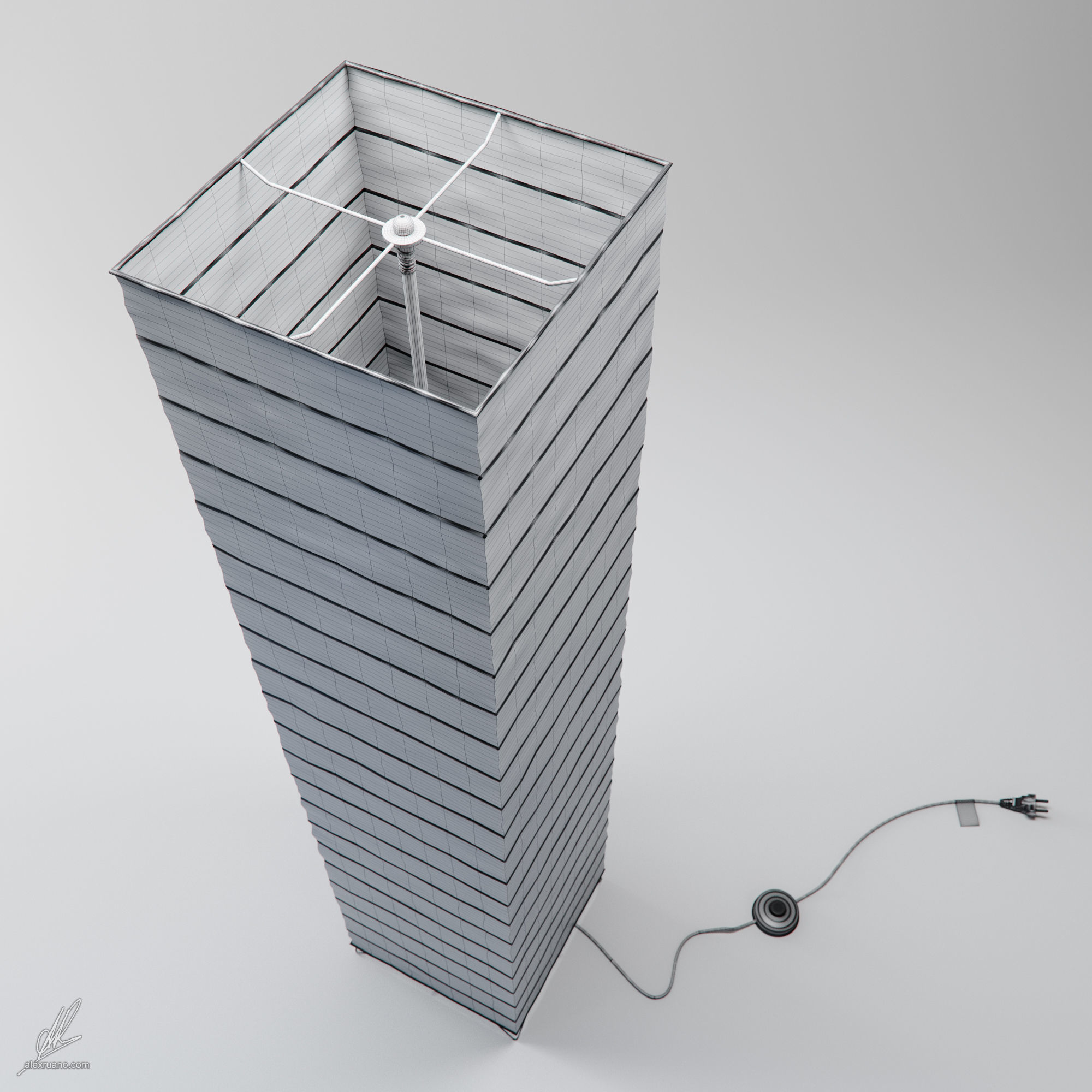 Paper Lamp 3D model_6