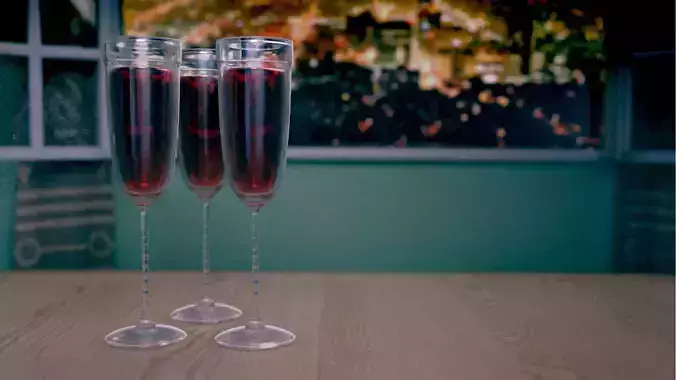 Glasses champagne flutes Free 3D model