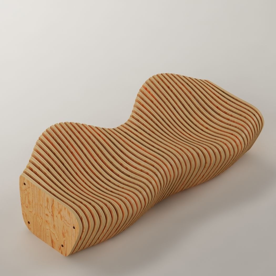 Parametric bench 02 3D model_5