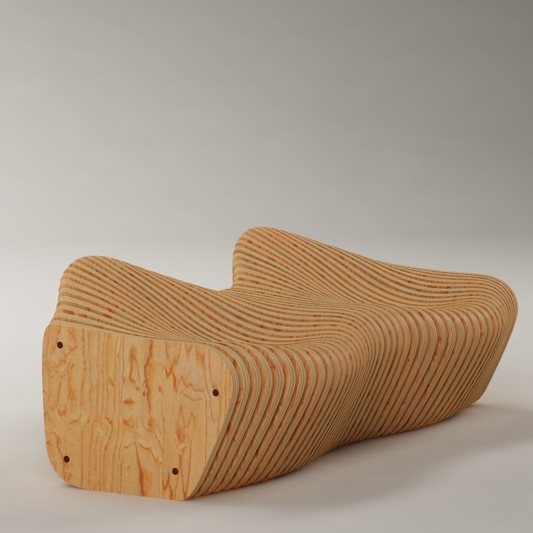 Parametric bench 02 3D model_1