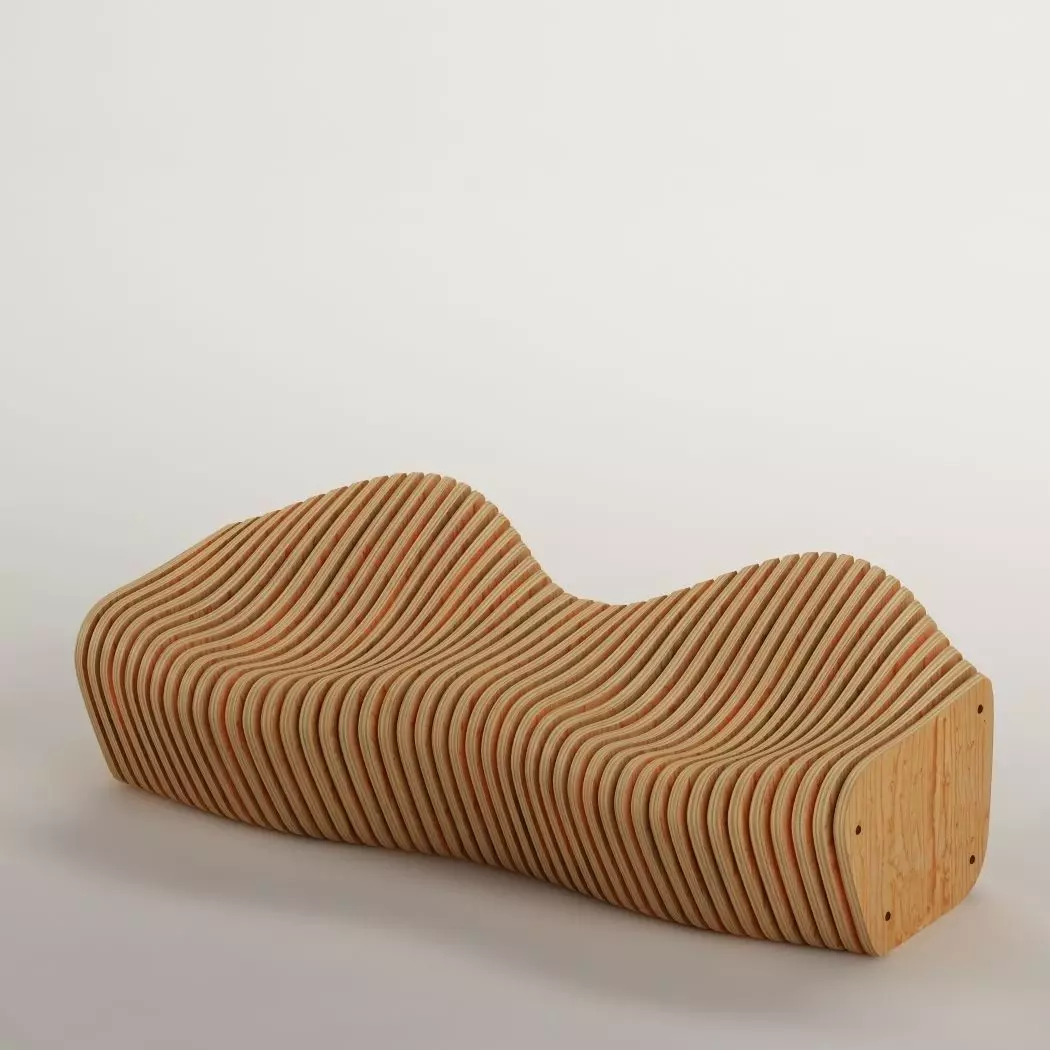 Parametric bench 02 3D model_0