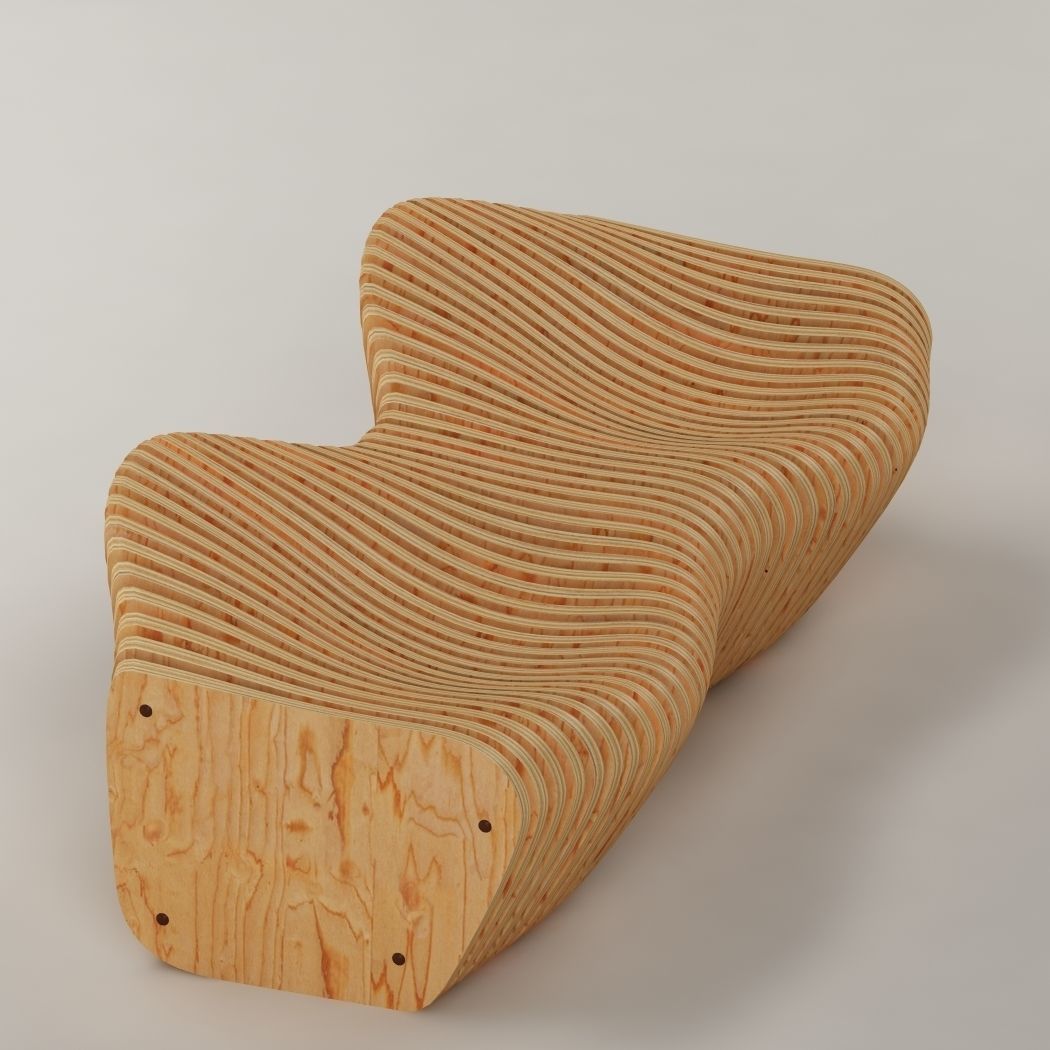 Parametric bench 02 3D model_3