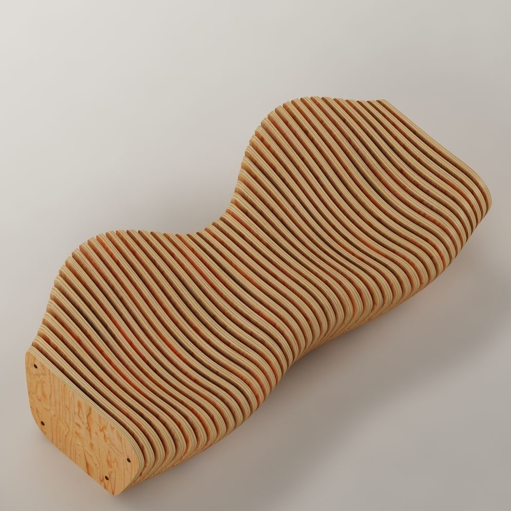 Parametric bench 02 3D model_4