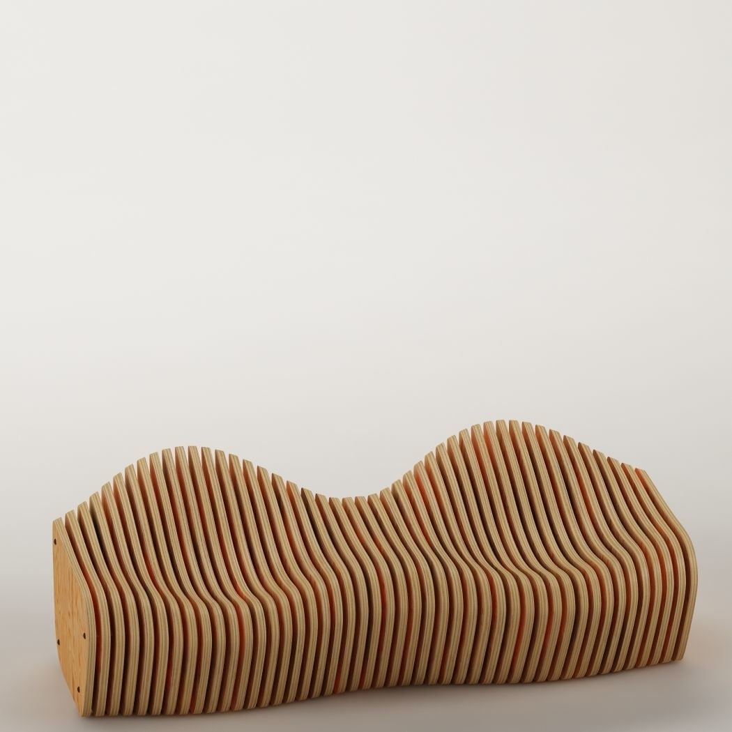 Parametric bench 02 3D model_8