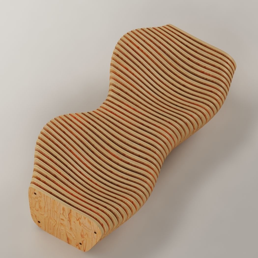 Parametric bench 02 3D model_6