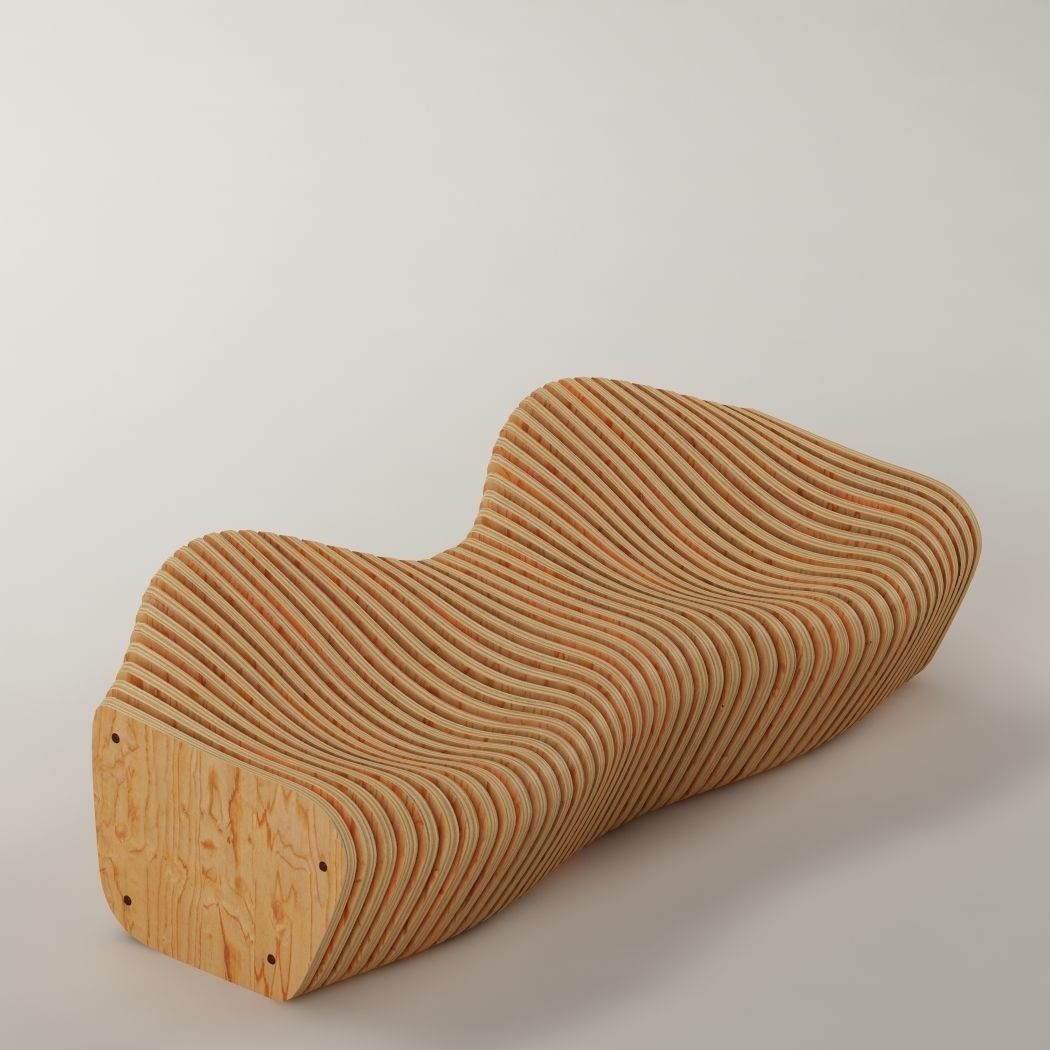 Parametric bench 02 3D model_7