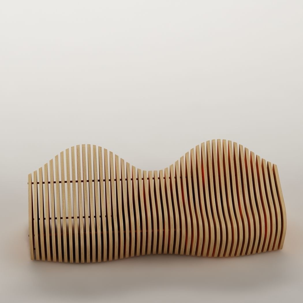 Parametric bench 02 3D model_9
