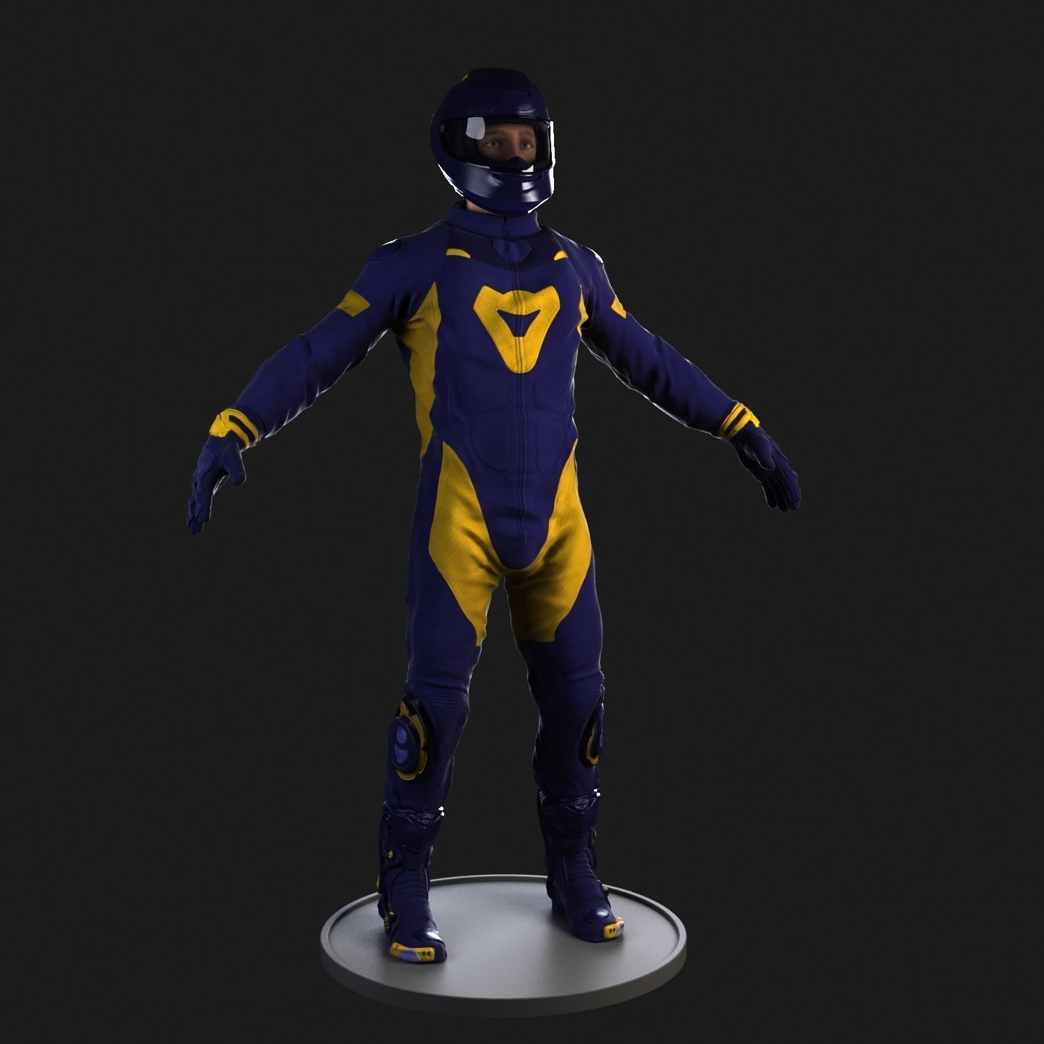 Biker Rigged 3D model_5